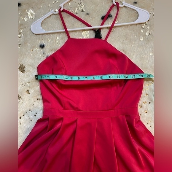 Revolve Lovers + Friends A line Hot Pink Black Lace Mini Dress Size Small - Picture 7 of 10
